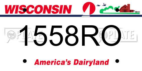 1558RO Wisconsin License Plate