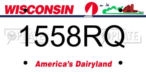 1558RQ Wisconsin License Plate