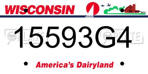 15593G4 Wisconsin License Plate