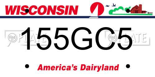 155GC5 Wisconsin License Plate
