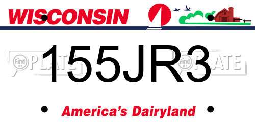155JR3 Wisconsin License Plate