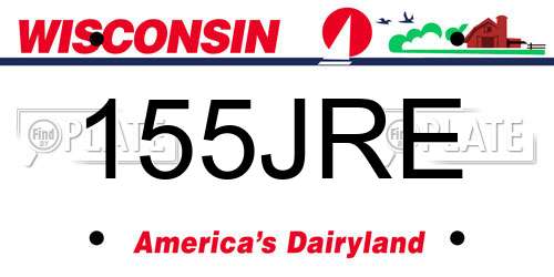155JRE Wisconsin License Plate