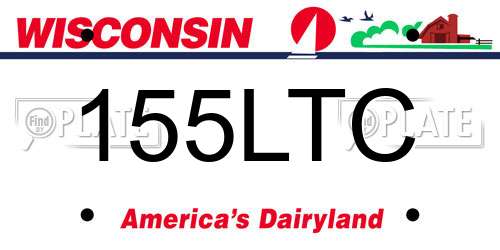 155LTC Wisconsin License Plate