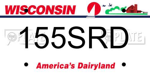 155SRD Wisconsin License Plate