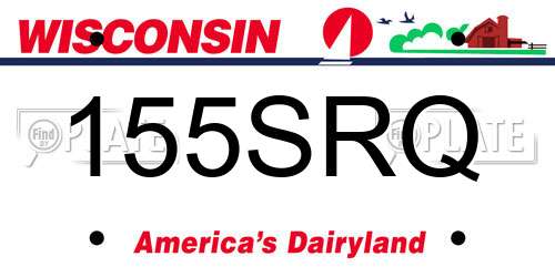155SRQ Wisconsin License Plate