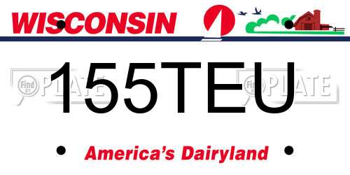 155TEU Wisconsin License Plate