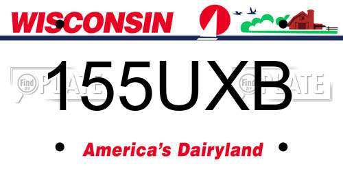 155UXB Wisconsin License Plate