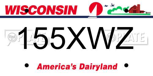 155XWZ Wisconsin License Plate