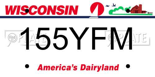 155YFM Wisconsin License Plate