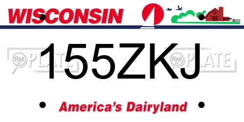 155ZKJ Wisconsin License Plate