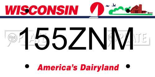 155ZNM Wisconsin License Plate