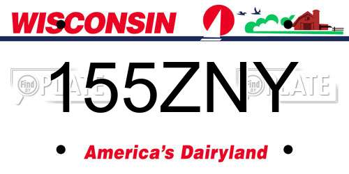 155ZNY Wisconsin License Plate