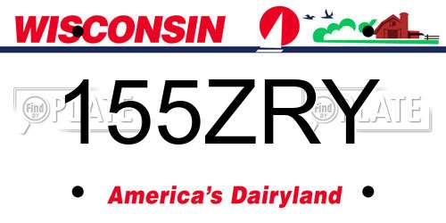 155ZRY Wisconsin License Plate