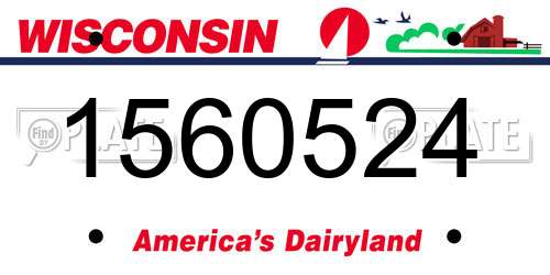 1560524 Wisconsin License Plate