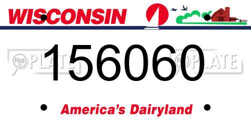 156060 Wisconsin License Plate