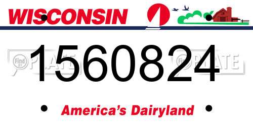 1560824 Wisconsin License Plate