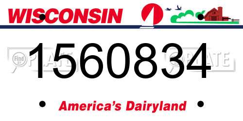 1560834 Wisconsin License Plate
