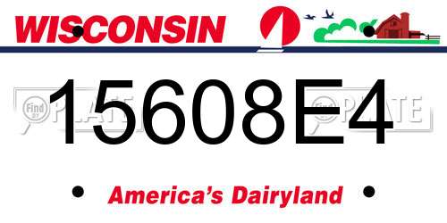 15608E4 Wisconsin License Plate
