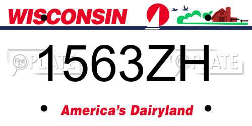 1563ZH Wisconsin License Plate