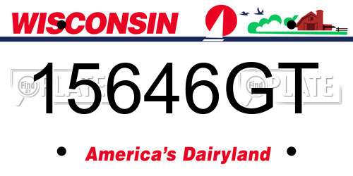15646GT Wisconsin License Plate