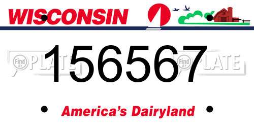 156567 Wisconsin License Plate