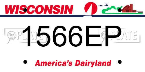 1566EP Wisconsin License Plate
