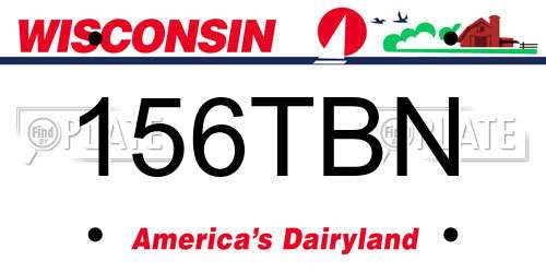 156TBN Wisconsin License Plate