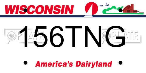 156TNG Wisconsin License Plate