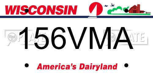 156VMA Wisconsin License Plate