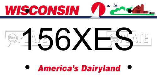 156XES Wisconsin License Plate