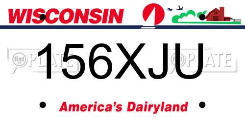 156XJU Wisconsin License Plate