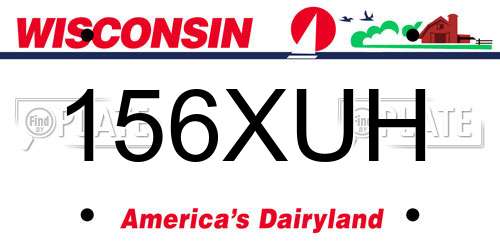156XUH Wisconsin License Plate