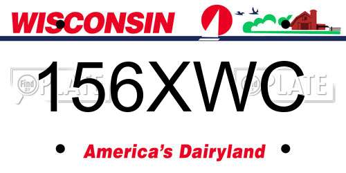 156XWC Wisconsin License Plate