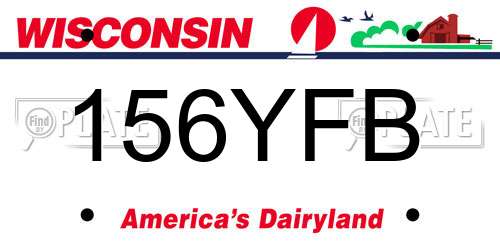 156YFB Wisconsin License Plate