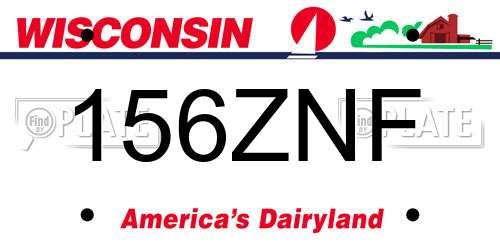 156ZNF Wisconsin License Plate