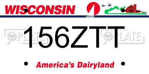 156ZTT Wisconsin License Plate