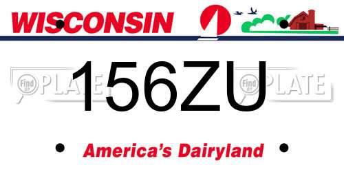 156ZU Wisconsin License Plate