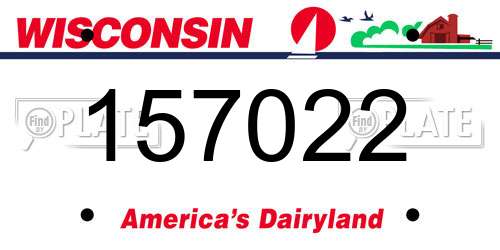 157022 Wisconsin License Plate