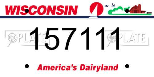 157111 Wisconsin License Plate