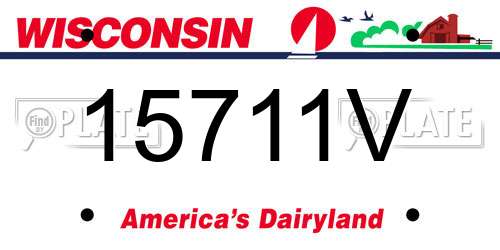 15711V Wisconsin License Plate