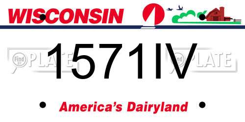 1571IV Wisconsin License Plate