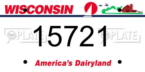 15721 Wisconsin License Plate