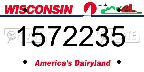 1572235 Wisconsin License Plate