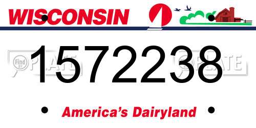 1572238 Wisconsin License Plate