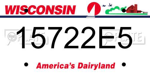 15722E5 Wisconsin License Plate