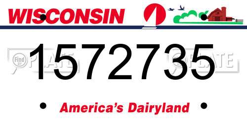 1572735 Wisconsin License Plate