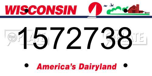 1572738 Wisconsin License Plate
