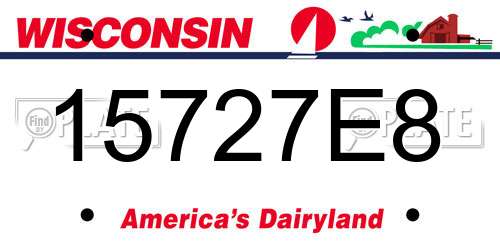 15727E8 Wisconsin License Plate