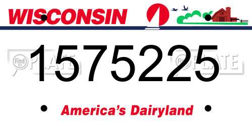 1575225 Wisconsin License Plate