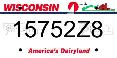 15752Z8 Wisconsin License Plate